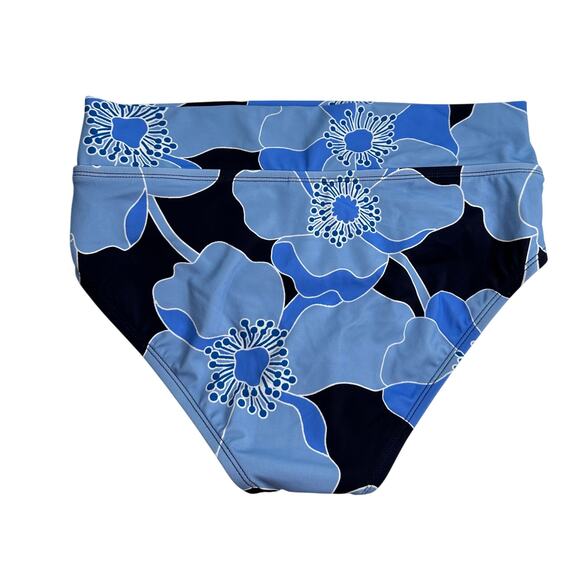 Draper James New! Blue and Black Bikini Bottom Floral Summer Beach Vacay S - Picture 2 of 4